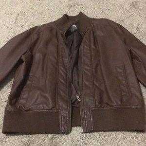Brown faux leather jacket